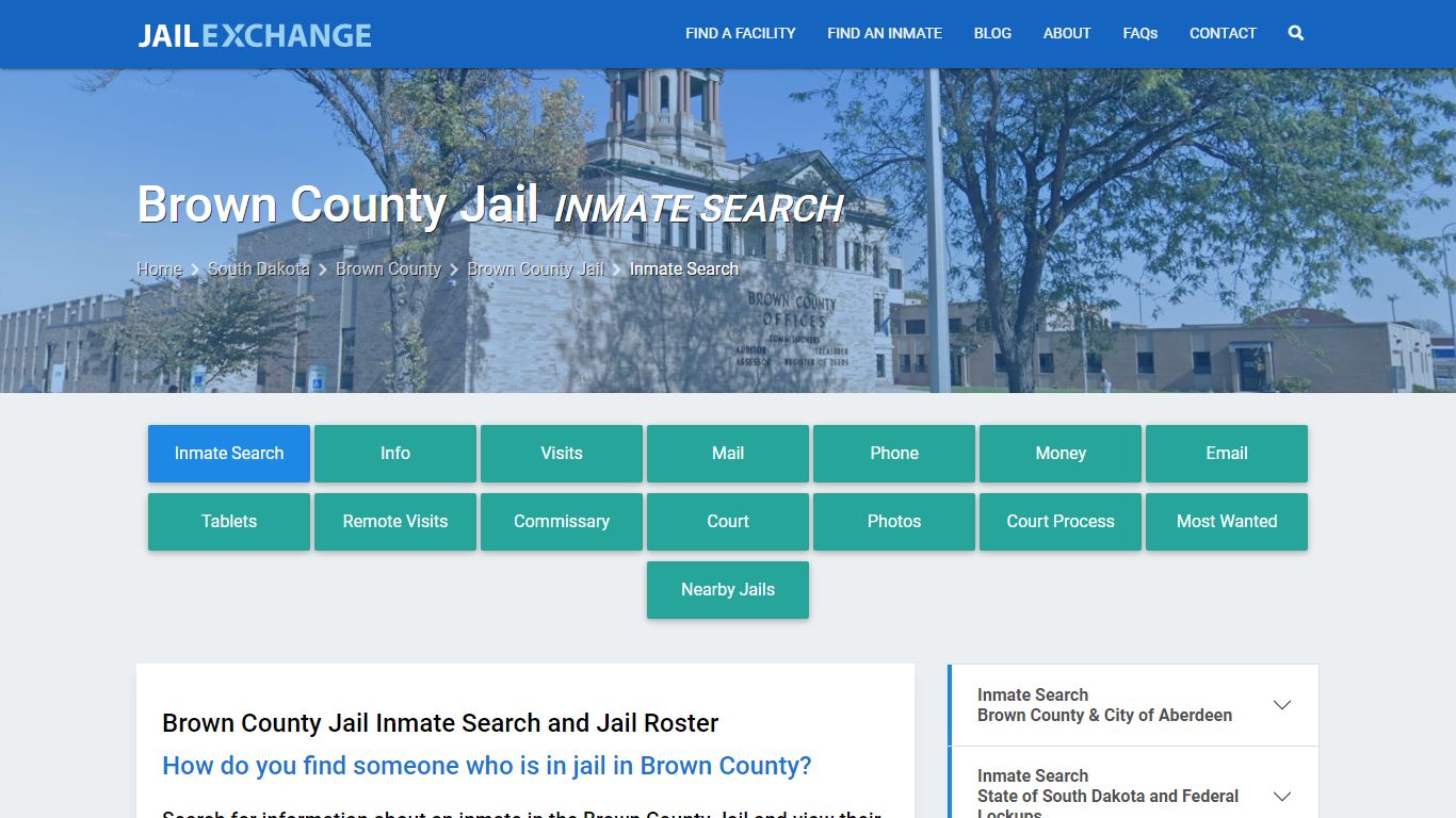 Inmate Search: Roster & Mugshots - Brown County Jail, SD