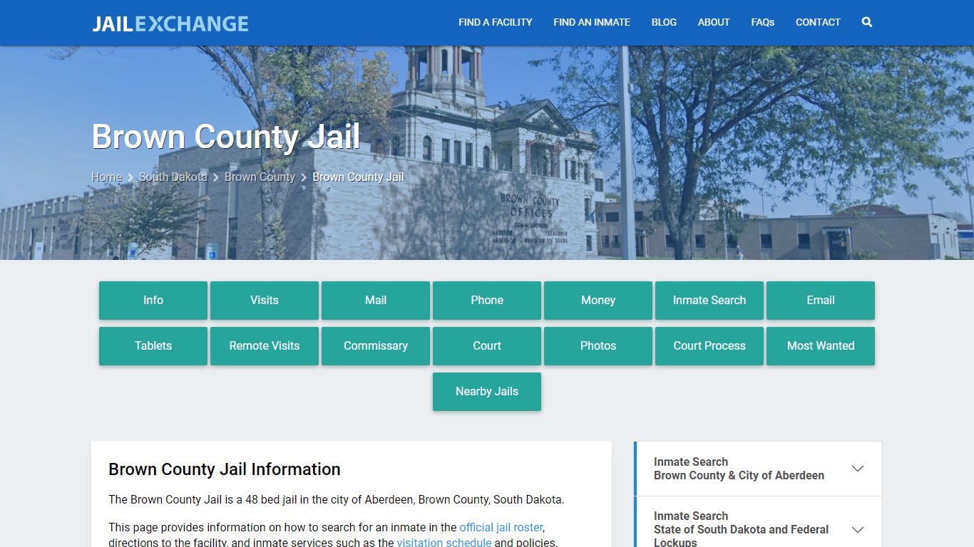 Brown County Jail, SD Inmate Search, Information